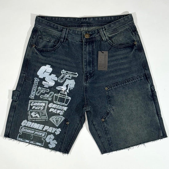 CRIMEPAYS®️DENIM CARPENTER SHORTS