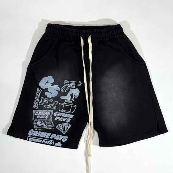 CRIMEPAYS®️ LOGOS SWEAT SHORTS