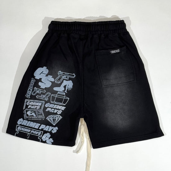 CRIMEPAYS®️ LOGOS SWEAT SHORTS